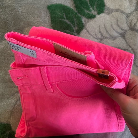 Y2K A&F Bright Neon Pink Skinny Jeans - Picture 12 of 12